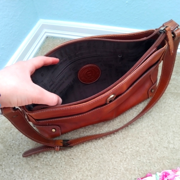 Etienne Aigner *VINTAGE* Genuine Leather Purse, Tan Brown, Brass Hardware - Picture 14 of 16